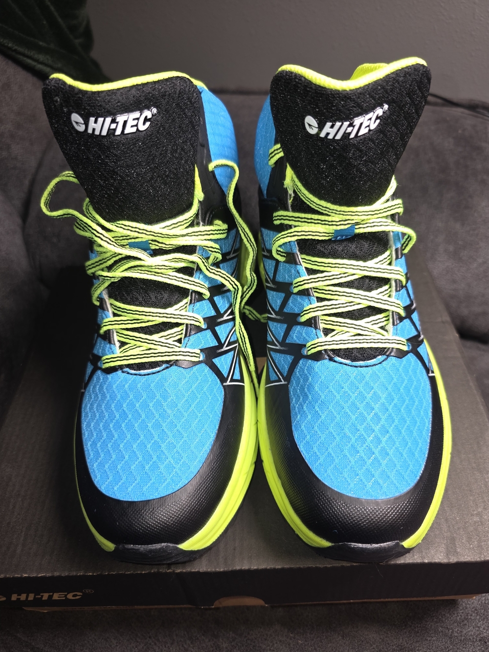 Hi-Tec Men's Blue & Neon Running Shoes